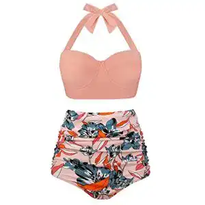 Bikini High Waist CZIMOO Jahrgang mit Nackenträger