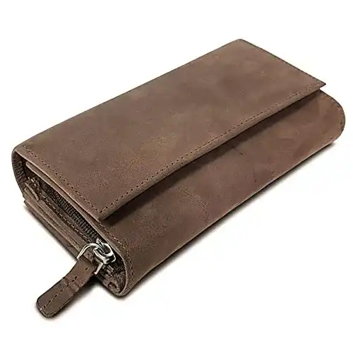 Die beste Geldbörse Damen ROYALZ 'Orelia' Vintage Leder Geldbörse 2026 Test Bestseller Geldbörse Damen ROYALZ ‘Orelia’ Vintage Leder Geldbörse