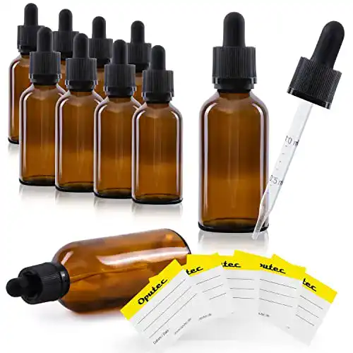 Braunglasflasche Oputec 10 x 50 ml Pipettenflasche, Glaspipette