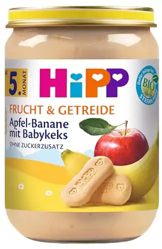 Getreide-Obst-Brei HiPP Apfel-Banane mit Babykeks, 6er Pack