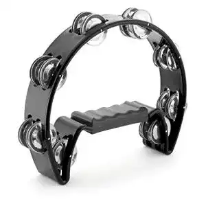 Tamburin Tiger TAM14-BK Halbmond-Tambourin – Schwarz