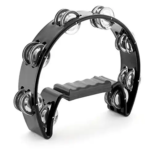 Tamburin Tiger TAM14-BK Halbmond-Tambourin – Schwarz