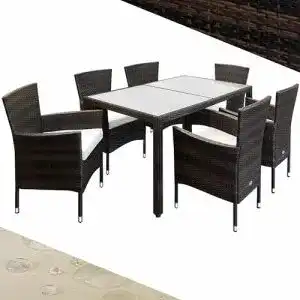 Rattanmöbel Casaria Polyrattan Sitzgruppe 150×90 cm