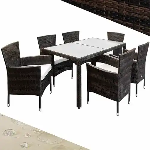 Rattanmöbel Casaria Polyrattan Sitzgruppe 150×90 cm