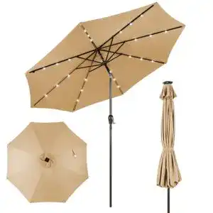 Sonnenschirm mit LED COSTWAY Ø300cm LED Sonnenschirm