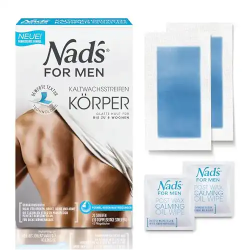 Kaltwachsstreifen Nad’s For Men, alle Hauttypen, 20 Wachsstreifen