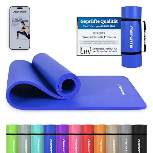 Yogamatte XL MSPORTS Gymnastikmatte Premium inkl. Tragegurt