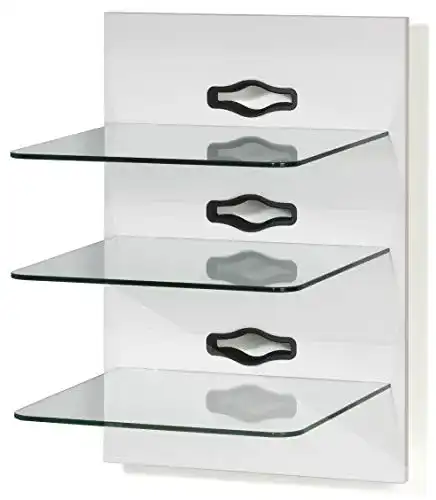 HiFi-Rack VCM Paneel Hifi Halterung, Weiß, “Xeno-3 Klarglas”