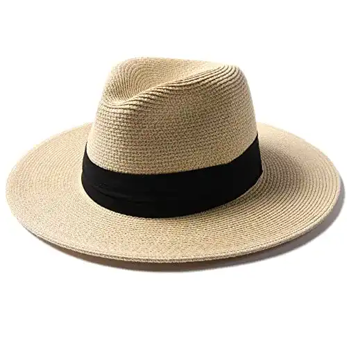 Panama-Hut FURTALK Unisex Panamahut Breite Krempe Stroh