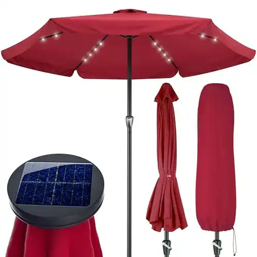 Sonnenschirm mit LED Kingsleeve, LED Beleuchtung 330 cm