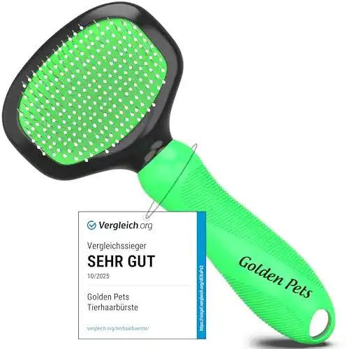 Tierhaarbürste Golden Pets Softbürste + E-Book Pflegehandbuch