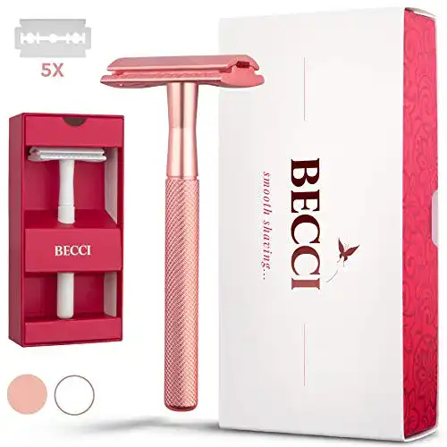 Rasierhobel Damen BECCI rosé gold Metall mit 5 Klingen