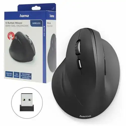 Die beste Ergonomische Maus (Linkshänder) Hama kabellos EMW-500L 2026 Test Bestseller Ergonomische Maus (Linkshänder) Hama kabellos EMW-500L