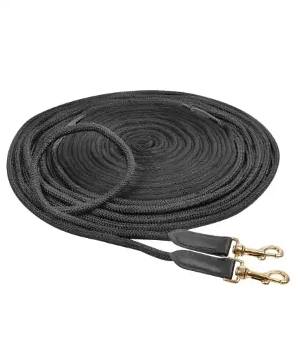 Doppellonge Waldhausen Gurtband, schwarz, 16 m, schwarz, 16 m