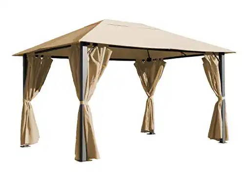 Pavillon (3×4) QUICK STAR Metall Garten Pavillon Pari, Antik Sand