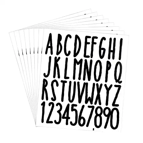 Klebebuchstaben AIEX 8 Blatt 5cm Buchstaben Zahlen Aufkleber