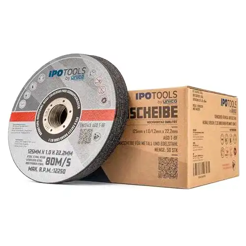 Trennscheibe 125 Metall IPOTOOLS 50 Stück, Metall dünn 1mm