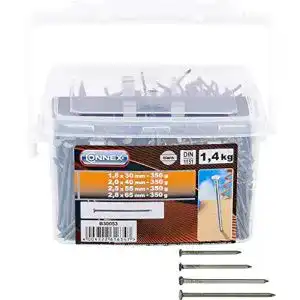 Stahlnägel Connex Drahtstifte-Sortiment, 1400 g, Senkkopf