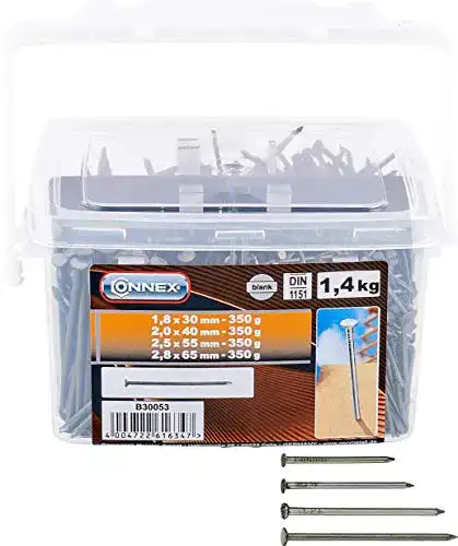 Stahlnägel Connex Drahtstifte-Sortiment, 1400 g, Senkkopf