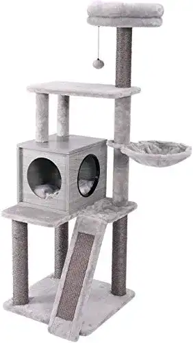 Kratzbaum Eono Amazon Brand – Modern, stabil, hölzern 57”