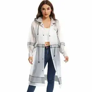 Durchsichtiger Regenmantel UNIQUEBELLA Leicht Regenmantel Regenponcho