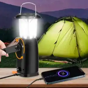 Kurbellampe Alftek LED Campinglampe Aufladbar Solar Camping