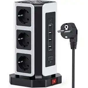 Steckdosenleiste mit USB-C NVEESHOX 9 Fach mit 5 USB