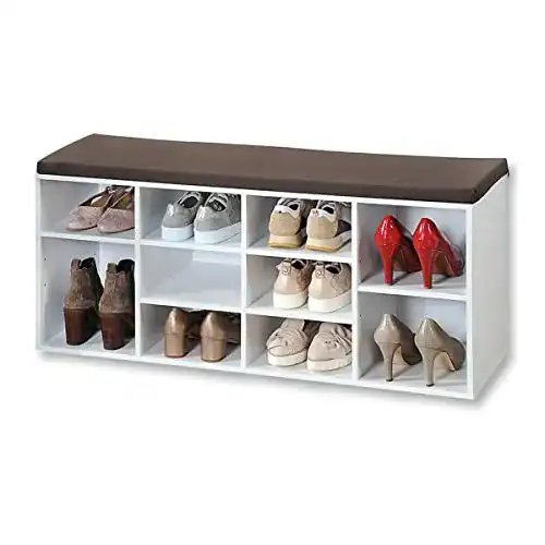 Schuhbank Kesper Schuhschrank mit Sitzkissen, weiß