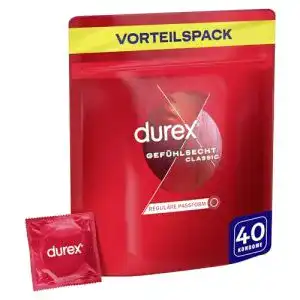 Kondom Durex Gefühlsecht Classic – Hauchzart – 40 Stück