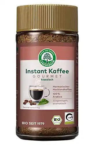 Löslicher Kaffee Lebensbaum Gourmet Kaffee Instant, 3 x 100 g