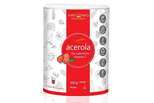 Acerola-Pulver AMAZONAS naturprodukte Acerola Pulver, 500 g