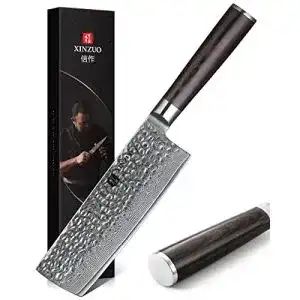 Damast-Hackmesser XINZUO 17cm Nakirimesser Damaststahl Küchenmesser
