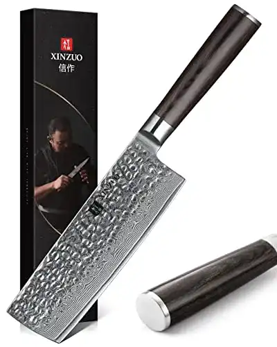 Nakiri-Messer XINZUO Nakiri Damast, Klinge 17,0cm, He-Serie