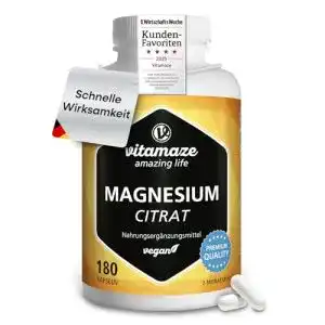Magnesiumcitrat-Kapseln Vitamaze – amazing life, 180 Kapseln