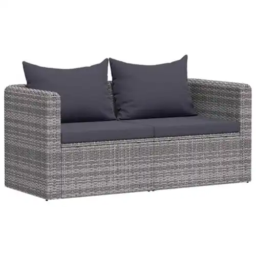Rattansofa vidaXL 2X Garten Ecksofa 2-Sitzer, Gartenset
