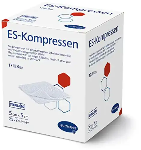 Kompressen Paul Hartmann AG ES- steril 5×5 cm 8fach5 x 5cm