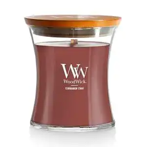 Rote Kerzen WoodWick Mittel Zimt Chai, Wachs, Rot