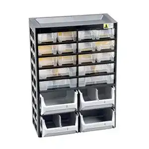 Kleinteilemagazin Allit 458160 Kleinteiledepot, 16 Schübe, 4 Boxen