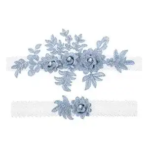 Strumpfband Amosfun 2 Stück Hochzeit Blume Spitze Strass