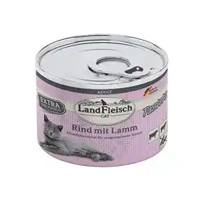 Landfleisch-Katzenfutter Landfleisch Cat Pastete Rind&Lamm, 6X