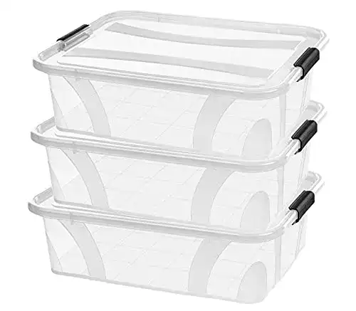 Stapelboxen STiGBJÖRN Aufbewahrungsboxen mit Deckel, 3er-Set