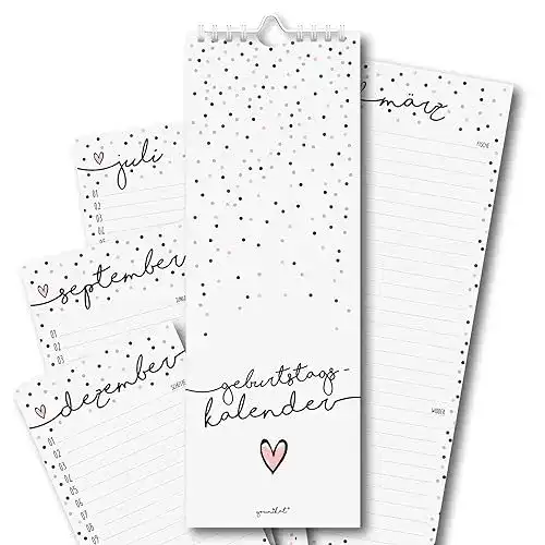 Die beste Geburtstagskalender younikat Konfetti-Motiv Spiralbindung 2026 Test Bestseller Geburtstagskalender younikat Konfetti-Motiv Spiralbindung