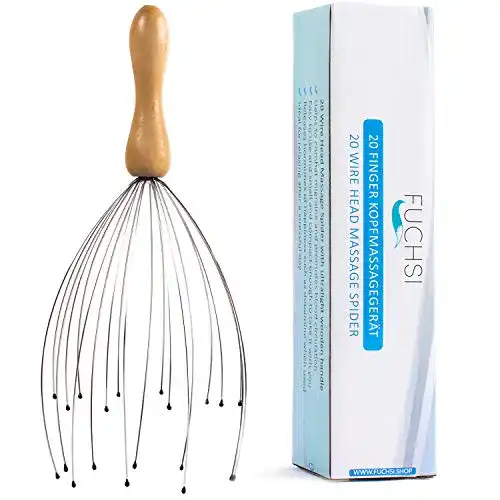 Kopfmassage-Spinne fuchsi Kopfmassage Spinne mit Holzgriff