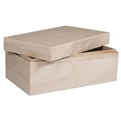 Schachtel Rayher Aufbewahrungs-Holz-Box mit Deckel, 20x12x9cm