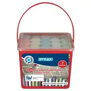 Straßenkreide Stylex 48104 – im 20er Eimer, eckige Straßenmalkreide