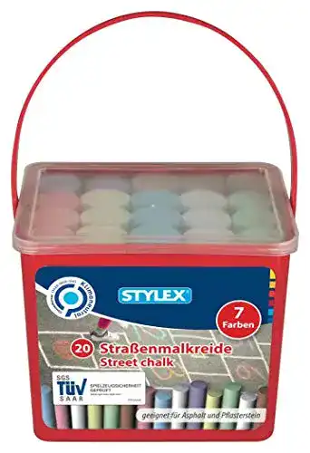Die beste Straßenkreide Stylex 48104 - im 20er Eimer, eckige Straßenmalkreide 2026 Test Bestseller Straßenkreide Stylex 48104 – im 20er Eimer, eckige Straßenmalkreide