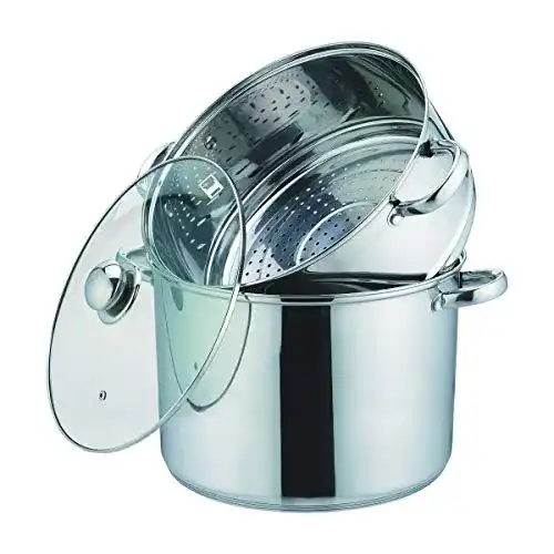 Kochtopf 10 Liter KAMBERG Couscous-Topf, Edelstahl, Rostfrei