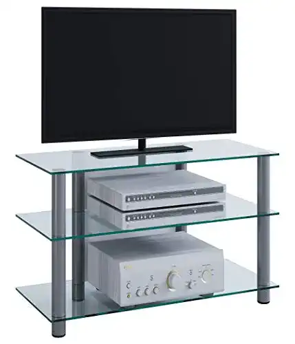 HiFi-Rack VCM 14120 TV Rack Lowboard, Klarglas “Sindas”
