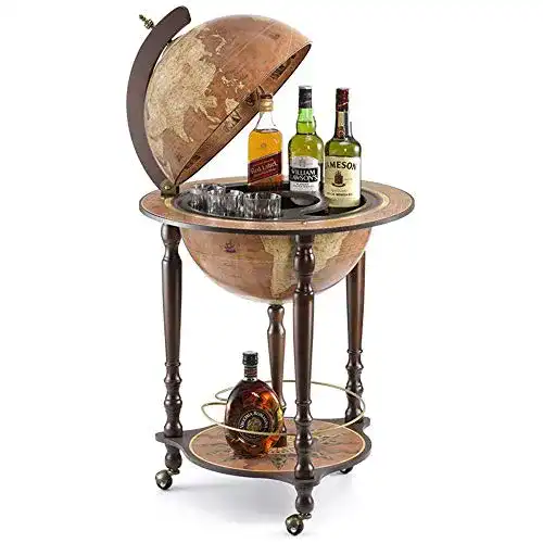 Globus-Bar Zoffoli Globus Bar Da Vinci Rust 40 cm mit Lenkrollen