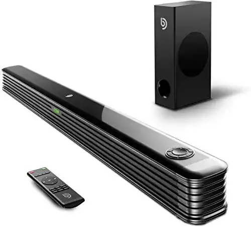 Soundbar bis 200 Euro POWBUZZ mit kabellos Subwoofer 2.1 Kanal